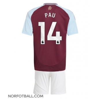 Billige Fotballdrakt Aston Villa Pau Torres #14 Replika Hjemmedraktsett Barn 2024-25 Kortermet (med bukser)